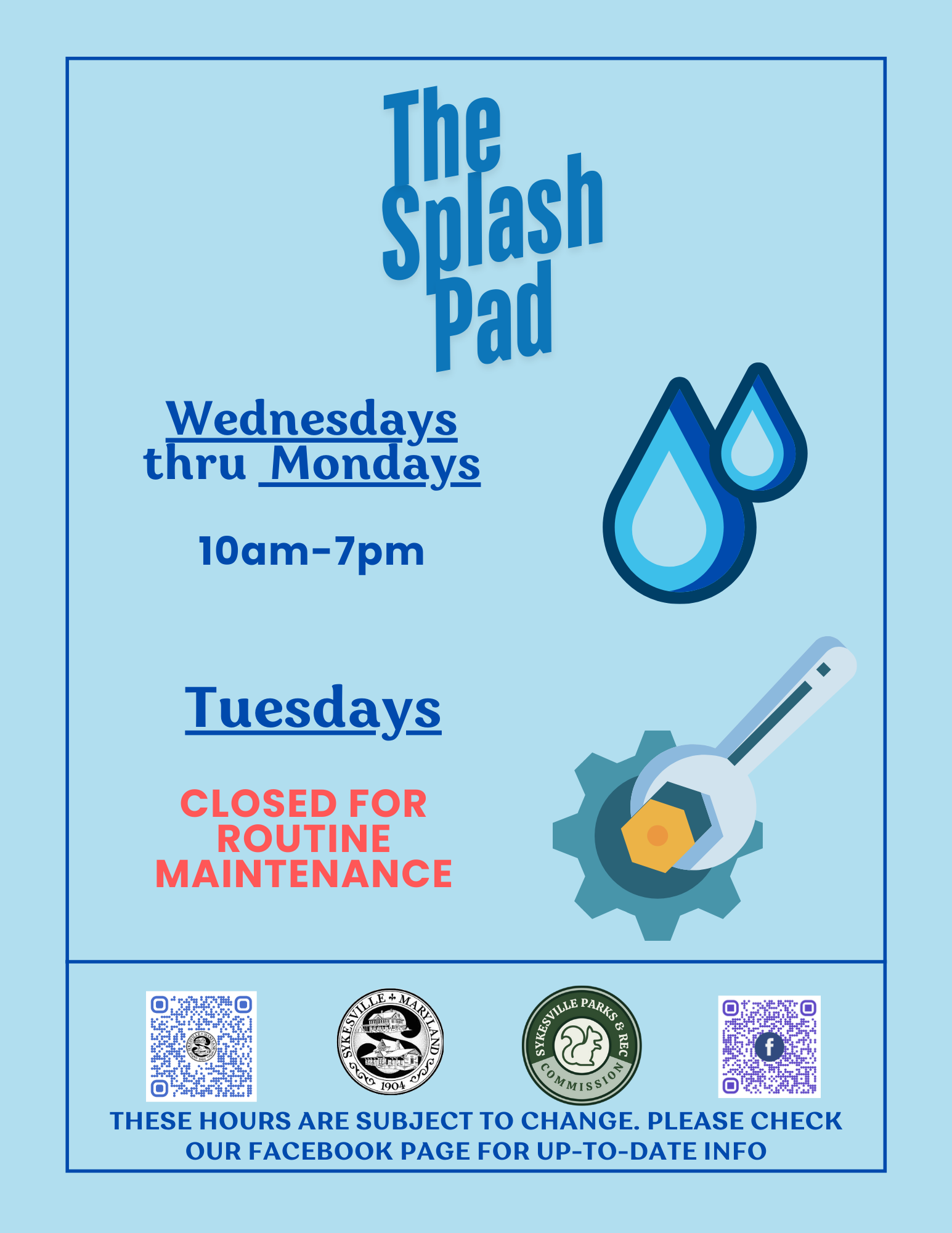 Splash Pad Hours